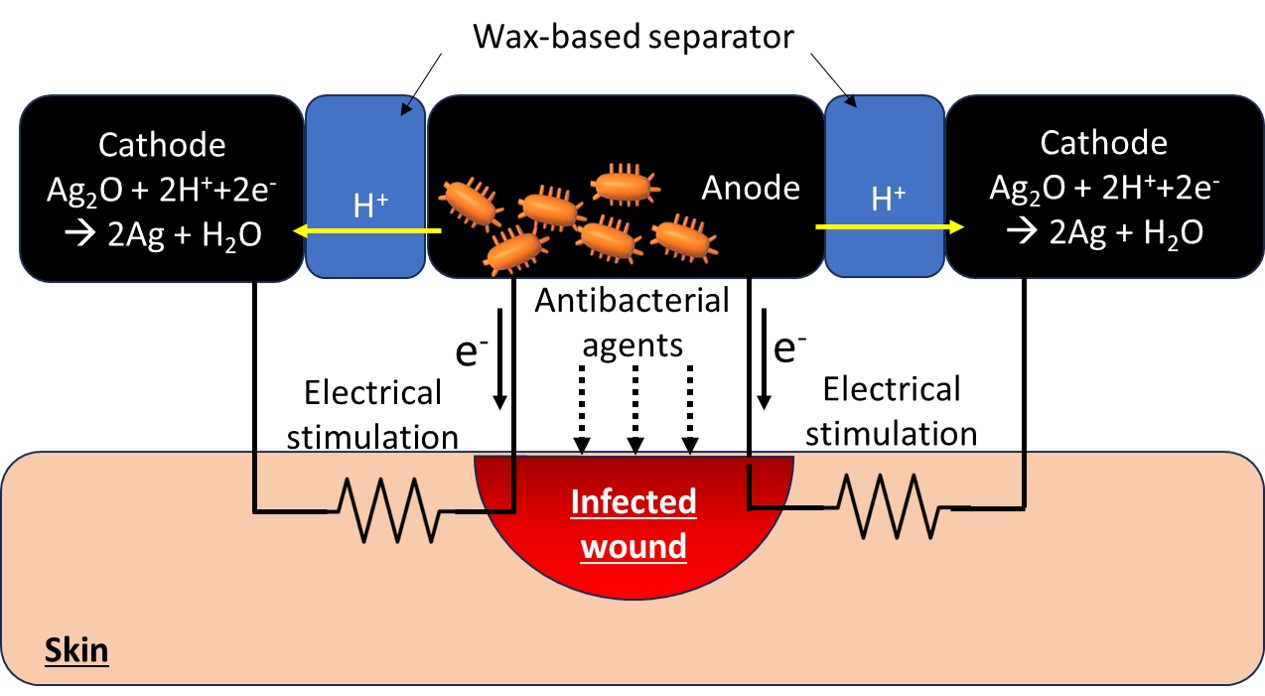 Wearable microbial fuel cell dressing for wound healing research